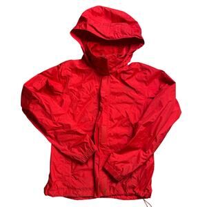 THE NORTH FACE S SMALL RED OUTSHELL RAIN JACKET HOODIE TNF VINTAGE USED